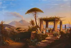 William James Müller, Festa campestre con personaggi presso il golfo di Napoli