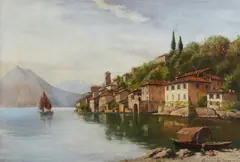 August Fischer, Veduta del Lago di Lugano da Gandria