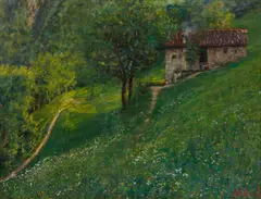 Arnaldo Soldini, Paesaggio montano con baita