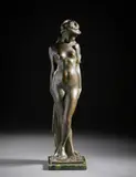 Enrico Saroldi, Figura femminile con serpente (Salammbô), sculpture