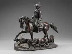 Vincenzo Cinque, Cacciatore a cavallo con muta di cani, sculpture