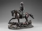 Vincenzo Cinque, Cacciatore a cavallo con muta di cani, sculpture