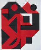 Enrico Castellani, ROSSO E NERO, 1999, print (other)