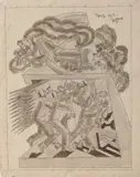 Fortunato Depero, LOCOMOTIVA, CICLISTA E RISSA, 1925