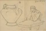 APRES MIDI D'ETE' (fronte) STUDI (retro) by Giorgio de Chirico, sold Oct 2024