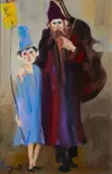 Trento Longaretti, VECCHIO MENDICANTE CON BAMBINO IN BLU