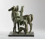 Mario Salazzari, SAN MARTINO E IL POVERO (1949), sculpture