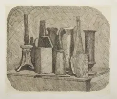 Giorgio Morandi, GRANDE NATURA MORTA CON LAMPADA A PETROLIO (V STATO), 1930, print (other)
