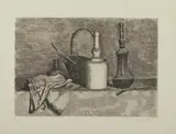 Giorgio Morandi, NATURA MORTA CON PANNEGGIO A SINISTRA (I STATO), 1927, print (other)