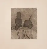 Giorgio Morandi, NATURA MORTA CON DUE OGGETTI E UN DRAPPO SU UN TAVOLO (I STATO), 1929, print (other)