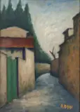 Ottone Rosai, STRADA A FIRENZE, (1956)