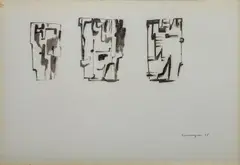BITUME SU CARTA ( TRE IMMAGINI), 1956 by Pietro Consagra, sold Jul 2024