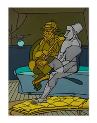 Valerio Adami, A FAUN AND CLIENT, 1997