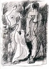 SENZA TITOLO (COUPLE AU CRÉPUSCULE), (1967) by André Masson, sold May 2024