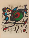 MANIFESTO PER L'ESPOSIZIONE SOBRETEIXIMS I ESCULTURES, 1972 by Joan Miró, print (other), sold Mar 2024