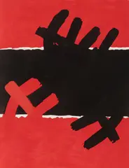 Giuseppe Capogrossi, SUPERFICIE ROSSA E NERA, 1957, print (other)