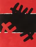 Giuseppe Capogrossi, SUPERFICIE ROSSA E NERA, 1957, print (other)