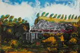 QUADRO SEVERO CON TRENINO ALLEGRO by Mario Schifano, print (other), sold Mar 2024