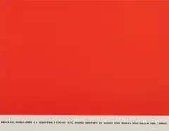 Emilio Isgrò, GORBACIOV CORRE NEL ROSSO ( CICLO STORIE ROSSE), 1990, print (other)