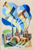 Italo Ferro, SENZA TITOLO (AEROPITTURA)