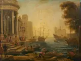 Claude Lorrain, Copia da. Scena del porto con l'imbarco di Sant'Orsola