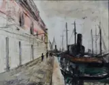 Guido Tallone, Veduta portuale con barca