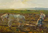Beppe Ciardi, Attribuito a. Paesaggio con cavallo e aratro