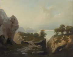 Giuseppe Falchetti, Paesaggio del Canavese, lago di Candia
