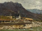 Guglielmo Ciardi, Attribuito a. Paesaggio montano
