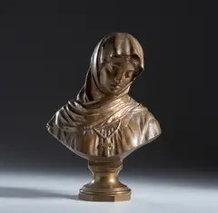Busto femminile velato by Ugo Zannoni, sculpture, sold Feb 2024