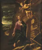 Cristo nel giardino del Getsemani by Maestro Spagnolo Del Xvi-Xvii Secolo, sold Oct 2024