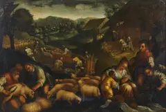 Dirck de Vries, La tosatura delle pecore