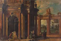 Antonio Visentini, Capriccio architettonico con personaggi