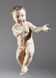 Gesù Bambino in legno dipinto by Scultore Napoletano Del Xix Secolo, sculpture, sold Oct 2024
