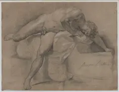 Pompeo Batoni, Studio di nudo virile disteso con panneggio