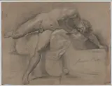 Pompeo Batoni, Studio di nudo virile disteso con panneggio