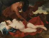 Antoon Van Dyck, Seguace di. Giove come satiro e Antiope