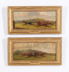 Henry Thomas Alken, Coppia di dipinti raffiguranti corse di cavalli