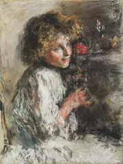 Antonio Mancini, Bambina con fiori