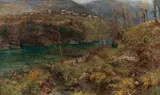 Arnaldo Soldini, Paesaggio montano con fiume (Marcheno?)