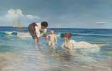 Raffaello Celommi, Annunziata Michetti con il figlio Giorgio e la tata a Francavilla al Mare