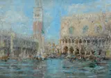 Luigi Mantovani, Il campanile di San Marco e il Palazzo Ducale a Venezia dal Bacino
