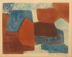 Serge Poliakoff, Composition Rouge et Bleu n. XXXVI, print (other)