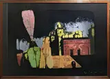 Omaggio a De Chirico. Piazza delle Muse inquietanti by Mario Schifano, print (other), sold Dec 2023