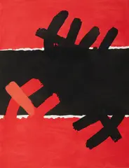 Giuseppe Capogrossi, Superficie rossa e nera, print (other)