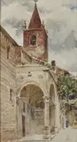 Chiesa di San Lorenzo a Verona by Achille Beltrame, sold Apr 2023