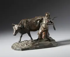 Charles Valton, Contadina con mucca, sculpture