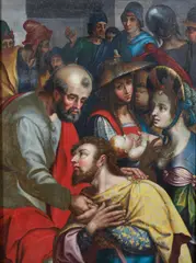 Pieter Aertsen, Attribuito a. San Pietro battezza il centurione Cornelio a Cesarea