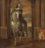 Antoon Van Dyck, Seguace di. Ritratto di Carlo I d'Inghilterra a cavallo