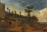 Gerrit Adriaensz Berckheyde, Paesaggio italiano con personaggi